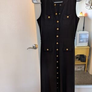 White House Black Market Black and Gold Sheath Dress